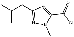 1-甲基-3-(2-甲基丙基)-1H-吡唑-5-甲酰氯 结构式