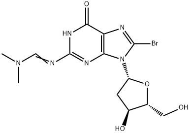 8-BROMO-N2-(DIMETHYLAMINOMETHYLIDENE)-2'-DEOXYGUANOSINE 结构式