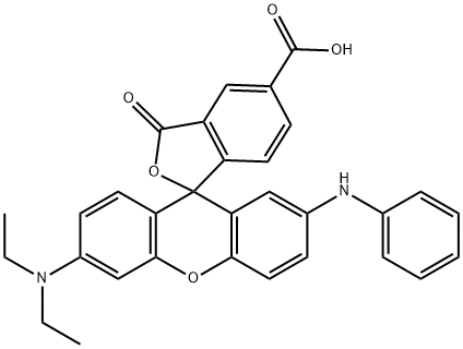 6'-(Diethylamino)-3-oxo-2'-(phenylamino)spiro[isobenzofuran-1(3H),9'-[9H]xanthene]-5-carboxylic acid 结构式