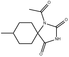 1-Acetyl-8-methyl-1,3-diazaspiro[4.5]decane-2,4-dione 结构式