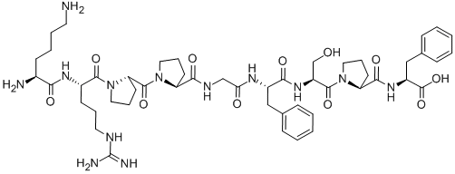 赖氨酸-(脱-精氨酸9)舒爱激肽 结构式