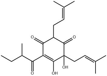 2,6-Diprenyl-5,6-dihydroxy-4-(1-oxo-2-methylbutyl)-4-cyclohexene-1,3-dione 结构式