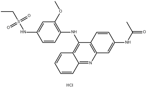 Acetamide, N-(9-(4-(ethylsulfonamido)-2-methoxyanilino)-3-acridinyl)-,  monohydrochloride 结构式