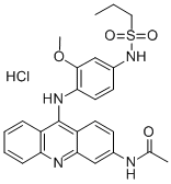Acetamide, N-(9-(4-(propylsulfonamido)-2-methoxyanilino)-3-acridinyl)- , monohydrochloride 结构式