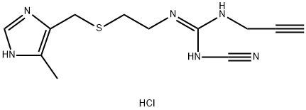 N-cyano-N'-[2-[[(5-methyl-1H-imidazol-4-yl)methyl]thio]ethyl]-N''-2-propynylguanidine hydrochloride 结构式