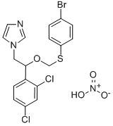 1-(2-(((4-Bromophenyl)thio)methoxy)-2-(2,4-dichlorophenyl)ethyl)-1H-im idazole nitrate 结构式