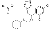 1-(2-((Cyclohexylthio)methoxy)-2-(2,4-dichlorophenyl)ethyl)-1H-imidazo le mononitrate 结构式