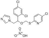 Pyridine, 5-chloro-2-(((1-(2,4-dichlorophenyl)-2-(1H-imidazol-1-yl)eth oxy)methyl)thio)-, mononitrate 结构式