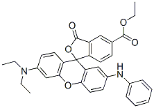 6'-(Diethylamino)-3-oxo-2'-(phenylamino)spiro[isobenzofuran-1(3H),9'-[9H]xanthene]-5-carboxylic acid ethyl ester 结构式