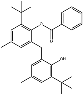 2-[(2-Benzoyloxy-3-tert-butyl-5-methylphenyl)methyl]-6-tert-butyl-4-methylphenol 结构式