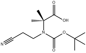 2-((叔丁氧羰基)(2-氰乙基)氨基)-2-甲基丙酸 结构式