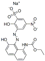 3-[[8-[(Ethoxycarbonyl)amino]-2-hydroxy-1-naphthalenyl]azo]-2-hydroxy-5-nitrobenzenesulfonic acid sodium salt 结构式