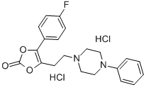 4-(4-fluorophenyl)-5-[2-(4-phenyl-1-piperazinyl)ethyl]-1,3-dioxol-2-one dihydrochloride 结构式