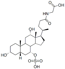 N-[(3a,5b,7a,12a)-3,12-dihydroxy-24-oxo-7-(sulfooxy)cholan-24-yl]-glycine 结构式