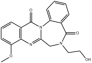Quinazolino[3,2-a][1,4]benzodiazepine-5,13-dione,  6,7-dihydro-6-(2-hydroxyethyl)-9-methoxy- 结构式