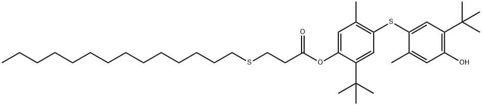 2-(1,1-dimethylethyl)-4-[[5-(1,1-dimethylethyl)-4-hydroxy-2-methylphenyl]thio]-5-methylphenyl 3-(tetradecylthio)propionate  结构式