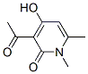 1,6-Dimethyl-3-acetyl-4-hydroxypyridine-2(1H)-one 结构式