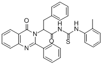 1-(alpha-(4-Oxo-2-phenyl-3,4-dihydro-3-quinazolinyl)hydrocinnamoyl)-3- (o-tolyl)-2-thiourea 结构式