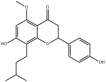 2,3-Dihydro-7-hydroxy-2-(4-hydroxyphenyl)-5-methoxy-8-(3-methylbutyl)-4H-1-benzopyran-4-one 结构式