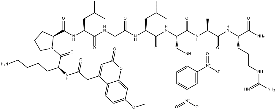 MCA-LYS-PRO-LEU-GLY-LEU-DAP(DNP)-ALA-ARG-NH2 结构式