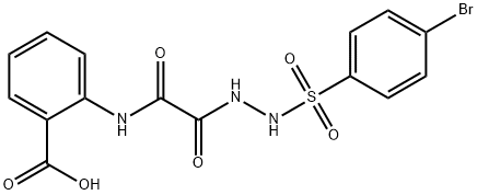 2-[[[(4-bromophenyl)sulfonylamino]carbamoylformyl]amino]benzoic acid 结构式