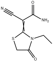 Acetamide, 2-cyano-2-(3-ethyl-4-oxo-2-thiazolidinylidene)- (9CI) 结构式