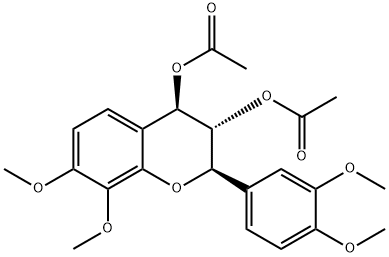 (2R)-2α-(3,4-Dimethoxyphenyl)-3,4-dihydro-7,8-dimethoxy-2H-1-benzopyran-3α,4α-diol diacetate 结构式