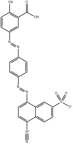 4-[[4-[(3-Carboxy-4-hydroxyphenyl)azo]phenyl]azo]-6-sulfonato-1-naphthalenediazonium 结构式
