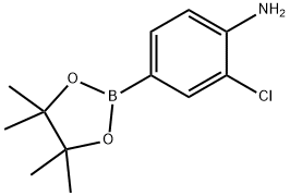 4-氨基-3-氯苯硼酸频那醇酯 结构式
