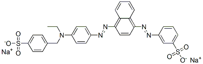 disodium 3-[[4-[[4-[ethyl[(4-sulphonatophenyl)methyl]amino]phenyl]azo]-1-naphthyl]azo]benzenesulphonate 结构式