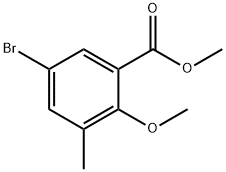 5-溴-2-甲氧基-3-甲基苯碳酸甲酯 结构式