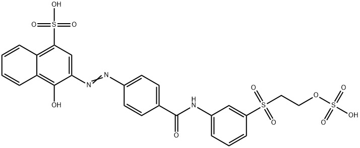 4-Hydroxy-3-[[4-[[[3-[[2-(sulfooxy)ethyl]sulfonyl]phenyl]amino]carbonyl]phenyl]azo]-1-naphthalenesulfonic acid 结构式