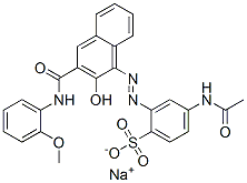 sodium N-acetyl-2-[[2-hydroxy-3-[(2-methoxyanilino)carbonyl]-1-naphthyl]azo]sulphanilate 结构式