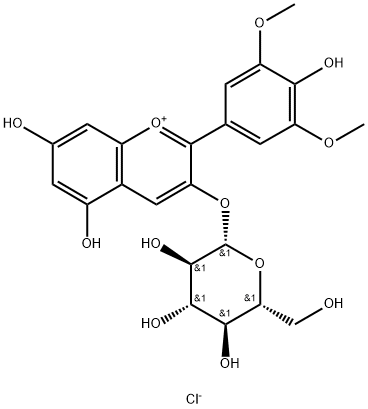 氯化锦葵色素-3-Β-葡糖苷 结构式