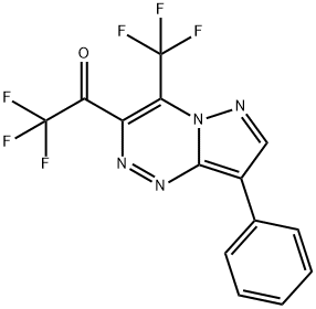 2,2,2-trifluoro-1-[7-phenyl-2-(trifluoromethyl)-1,4,5,9-tetrazabicyclo [4.3.0]nona-2,4,6,8-tetraen-3-yl]ethanone 结构式