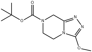 正丁基 5,6-二氢-3-甲氧基-[1,2,4]三唑[4,3-A]吡嗪-7(8H)羧酸酯 结构式