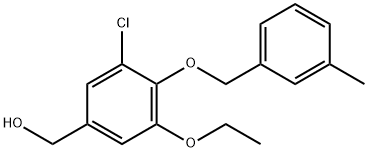 3-CHLORO-5-ETHOXY-4-[(3-METHYLPHENYL)METHOXY]-BENZENEMETHANOL 结构式