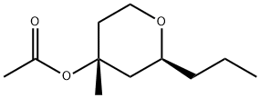 2H-Pyran-4-ol,tetrahydro-4-methyl-2-propyl-,acetate,(2S,4R)-(9CI) 结构式