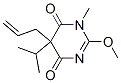 2-Methoxy-1-methyl-5-isopropyl-5-(2-propenyl)-4,6(1H,5H)-pyrimidinedione 结构式