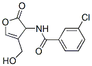 3-Chloro-N-[dihydro-4-(hydroxymethyl)-2-oxo-3-furanyl]benzamide 结构式