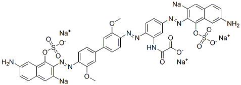 N-[5-[(7-Amino-1-hydroxy-3-sodiosulfo-2-naphthalenyl)azo]-2-[[4'-[(7-amino-1-hydroxy-3-sodiosulfo-2-naphthalenyl)azo]-3,3'-dimethoxy[1,1'-biphenyl]-4-yl]azo]phenyl]oxamidic acid sodium salt 结构式