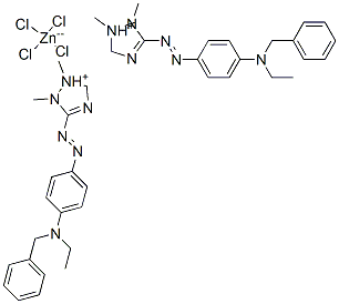 bis[3-[[4-[benzylethylamino]phenyl]azo]-1,2-dimethyl-1H-1,2,4-triazolium] tetrachlorozincate(2-) 结构式