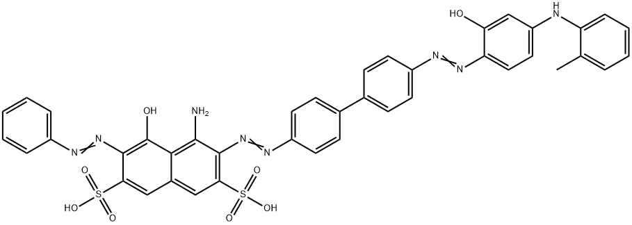 4-Amino-5-hydroxy-3-[[4'-[[2-hydroxy-4-[(2-methylphenyl)amino]phenyl]azo]-1,1'-biphenyl-4-yl]azo]-6-phenylazo-2,7-naphthalenedisulfonic acid 结构式