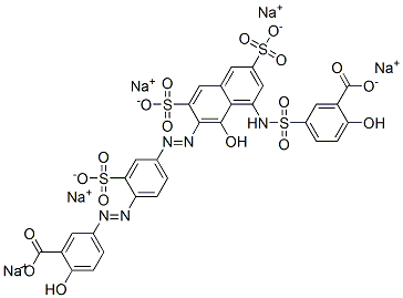 5-[[[7-[[4-[(3-Carboxy-4-hydroxyphenyl)azo]-3-sulfophenyl]azo]-8-hydroxy-3,6-disulfo-1-naphthalenyl]amino]sulfonyl]-2-hydroxybenzoic acid pentasodium salt 结构式