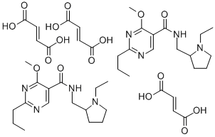 5-Pyrimidinecarboxamide, N-((1-ethyl-2-pyrrolidinyl)methyl)-4-methoxy- 2-propyl-, fumarate, (2:3) 结构式