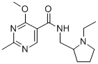N-((1-Ethyl-2-pyrrolidinyl)methyl)-4-methoxy-2-methyl-5-pyrimidinecarb oxamide 结构式