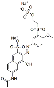 6-(Acetylamino)-4-hydroxy-3-[[4-methoxy-3-[[2-(sulfooxy)ethyl]sulfonyl]phenyl]azo]-2-naphthalenesulfonic acid disodium salt 结构式