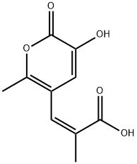 2-Propenoic acid, 3-(3-hydroxy-6-methyl-2-oxo-2H-pyran-5-yl)-2-methyl-, (2Z)- (9CI) 结构式