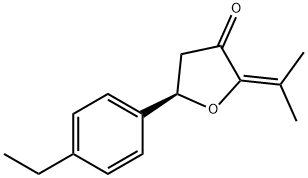 3(2H)-Furanone,5-(4-ethylphenyl)dihydro-2-(1-methylethylidene)-,(5R)-(9CI) 结构式