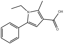 1-乙基-2-甲基-5-苯基-3-吡咯羧酸 结构式